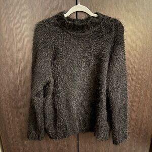 Cozy Black Fuzzy Sweater